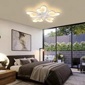 Beyaz Plafonyer Lüks Modern 5'li̇ Günışığı Ledli Avize