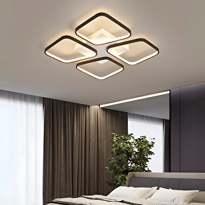 Modern 3 Renk Ledli Mimari Tasarım Plafonyer Ledli Avize Led Avize