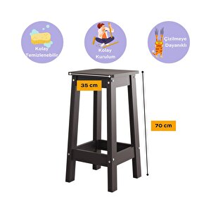 Aster Z4030 Tabure Şık Ve Dayanıklı Sunta Bar Taburesi – Antrasit