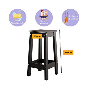 Aster Z4010 Tabure Şık Ve Dayanıklı Sunta Bar Taburesi – Siyah