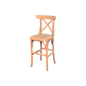 Ahşap 5658 Masif Ham Çapraz Tonet Bar Sandalye