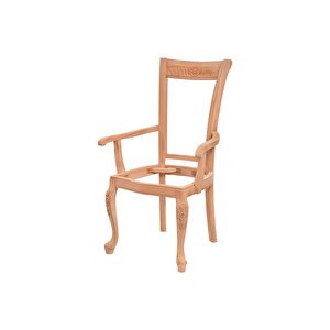5618 Masif Ham Gold Oymalı Kollu Mutfak Sandalyesi