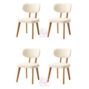 Masal Ahşap Gürgen Sandalye  4 Lü Set Cafe,restaurant,mutfak,salon,yemek Odası Sandalyesi