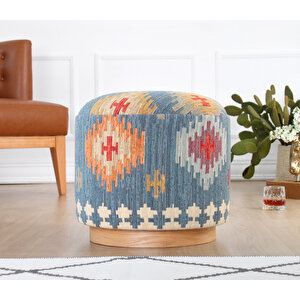 Ferruz Kilim Puf - Mavi