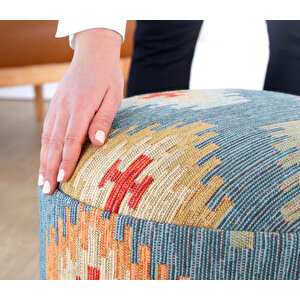 Ferruz Kilim Puf - Mavi
