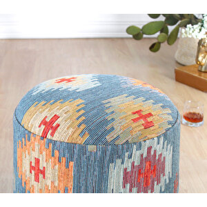 Ferruz Kilim Puf - Mavi