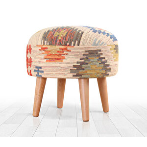 Sefian Kilim Puf - Krem