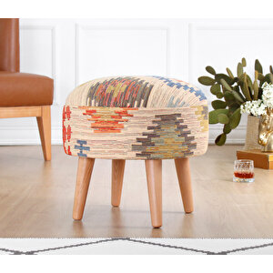 Sefian Kilim Puf - Krem