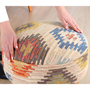 Sefian Kilim Puf - Krem