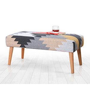 Beshir Kilim Bench Puf - Yaprak