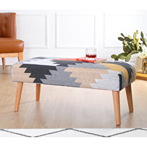 Beshir Kilim Bench Puf - Yaprak