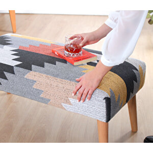 Beshir Kilim Bench Puf - Yaprak