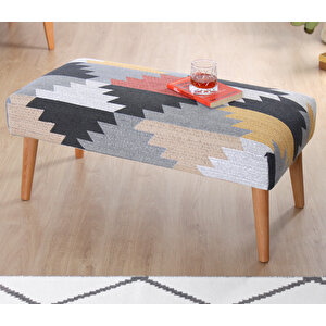 Beshir Kilim Bench Puf - Yaprak