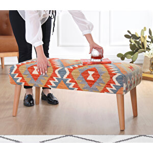 Beshir Kilim Bench Puf- Rumi