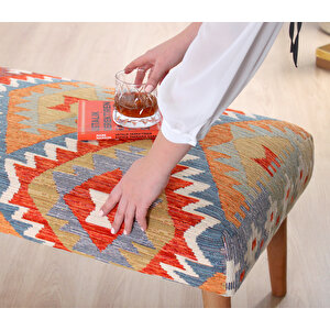 Beshir Kilim Bench Puf- Rumi
