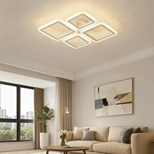 2+2 Modern 3 Renk Ledli Plafonyer Beyaz Lüks Modern 4'lü Ledli Avize