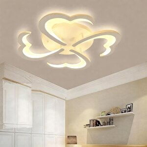 3 Renk Ledli Mimari Tasarım Beyaz Plafonyer Lüks Modern 4'lü Ledli Avize
