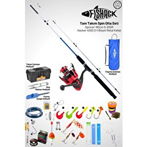 Tam Takım Spin Olta Seti - 180cm Kamış 5-30gr / 4000'lik 3+1bb Makine - M - At-çek Olta Takımı
