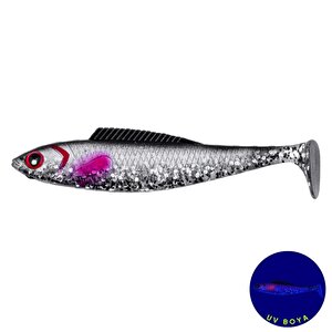 Silikon Sahte Balık - 4,5g 85mm - Fishack Predatorx - Uv Boyalı - Ghosty