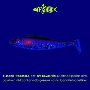 Silikon Sahte Balık - 4,5g 85mm - Fishack Predatorx - Uv Boyalı - Ghosty