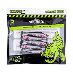 Silikon Sahte Balık - 4,5g 85mm - Fishack Predatorx - Uv Boyalı - Ghosty