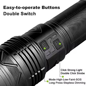 Şarj Edilebilir Zoomlu El Feneri - Wison - 6000 Lümen - 60 Watt