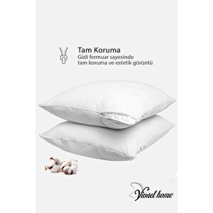 %100 Pamuklu, 4’lü Yastık Alezi, Yastık Kılıfı, Su / Sıvı Geçirmez,(50 X 70 CM) 4 Adet