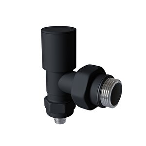 Radyatör Vanası 1/2'' Siyah Köşe Pex (metal Volanlı 16*2mm Boru Bağl. Rakorlu)