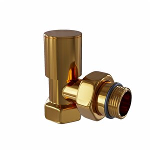 Radyatör Vanası 1/2'' Altın Renkli Köşe (metal Volanlı)