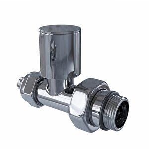 Radyatör Vanası 1/2'' Krom Düz Pex (metal Volanlı 16*2mm Boru Bağl. Rakorlu)