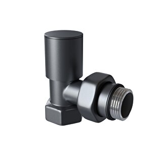 Radyatör Vanası 1/2'' Koyu Antrasit Köşe (metal Volanlı)