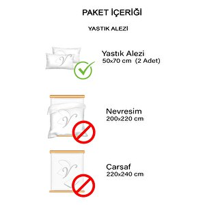 %100 Pamuklu, 2'li Yastık Alezi, Yastık Kılıfı, Su / Sıvı Geçirmez,(50 X 70 CM)