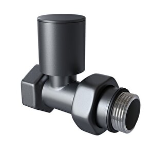 Radyatör Vanası 1/2'' Koyu Antrasit Düz (metal Volanlı)