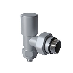 Radyatör Vanası 1/2'' Pütürlü Gri Köşe Pex (metal Volanlı 16*2mm Boru Bağl. Rakorlu)