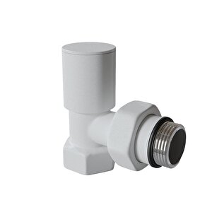 Radyatör Vanası 1/2'' Pütürlü Beyaz Köşe (metal Volanlı)
