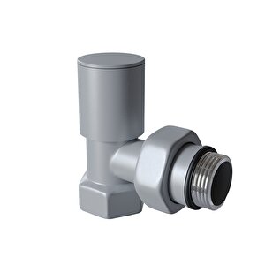 Radyatör Vanası 1/2'' Pütürlü Gri Köşe (metal Volanlı)