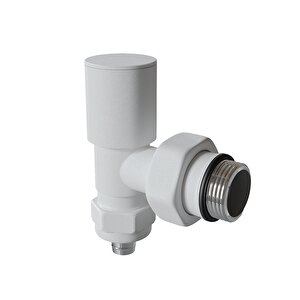 Radyatör Vanası 1/2'' Pütürlü Beyaz Köşe Pex (metal Volanlı 16*2mm Boru Bağl. Rakorlu)
