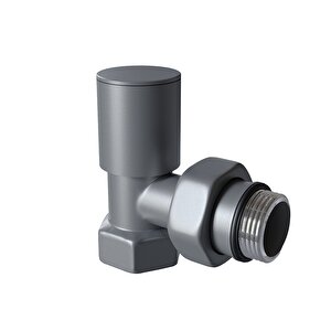 Radyatör Vanası 1/2'' Antrasit Köşe (metal Volanlı)