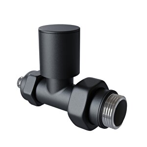Radyatör Vanası 1/2'' Pütürlü Siyah Düz Pex (metal Volanlı 16*2mm Boru Bağl. Rakorlu)