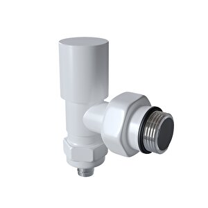 Radyatör Vanası 1/2'' Beyaz Köşe Pex (metal Volanlı 16*2mm Boru Bağl. Rakorlu)