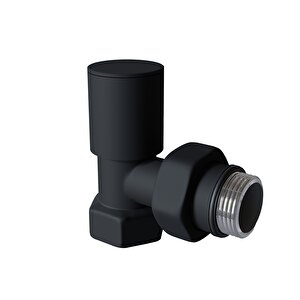 Radyatör Vanası 1/2'' Siyah Köşe (metal Volanlı)
