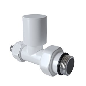 Radyatör Vanası 1/2'' Beyaz Düz Pex (metal Volanlı 16*2mm Boru Bağl. Rakorlu)