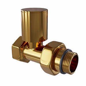 Radyatör Vanası 1/2'' Altın Renkli Düz (metal Volanlı)