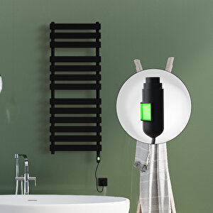 Tahiti Elektrikli Havlupan 500x950 Siyah Mat (on/off Düğmeli) 600w