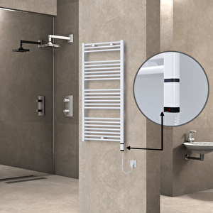 Haiti Elektrikli Havlupan 600x1200 Düz Beyaz (oned On/off ) Sağ 600w