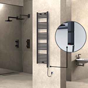 Haiti Elektrikli Havlupan 400x1500 Düz Antrasit (oned On/off ) Sağ 600w