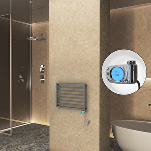 Naxos Elektrikli Havlupan 800x578 Antrasit Texture (musa Termostat) 300w