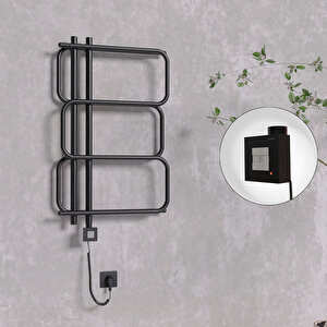 Matsu Elektrikli Havlupan 540x884  Siyah (ktx1 Termostat) 300w Spiral Kablolu