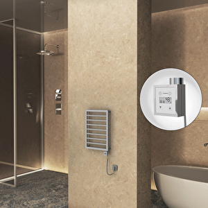 Naxos Elektrikli Havlupan 450x655 Gri 7012 Texture (ktx3 Termostat) 300w Spiral Kablolu