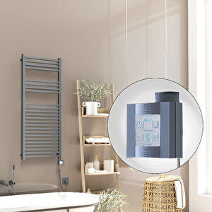 Barbados Elektrikli Havlupan 500x1200 Antrasit Texture (ktx4 Termostat) 600w Spiral Kablolu